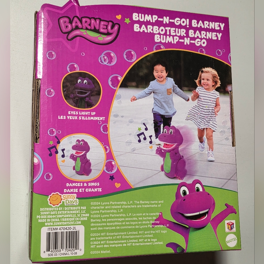 Barney Bump-N-Go Bubble Machine - Picture 9 of 9
